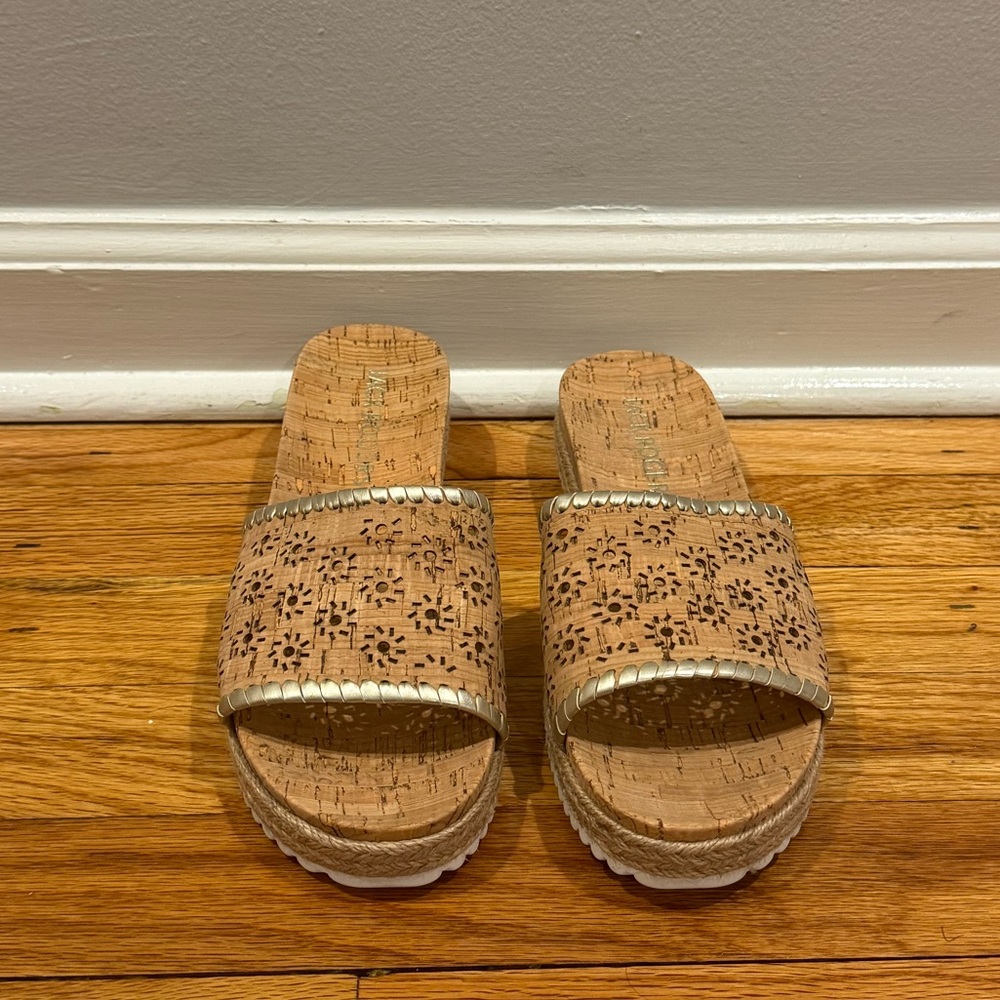 Jack Rogers Cork Platform Slides Sandals